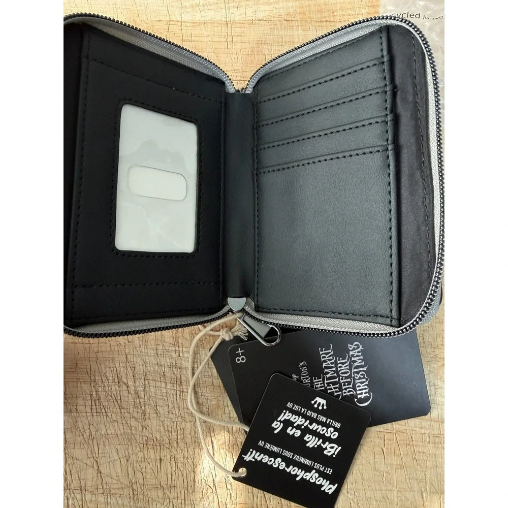 NEW Loungefly Nightmare Before Christmas Jack RIP Glow In The Dark Zip Wallet